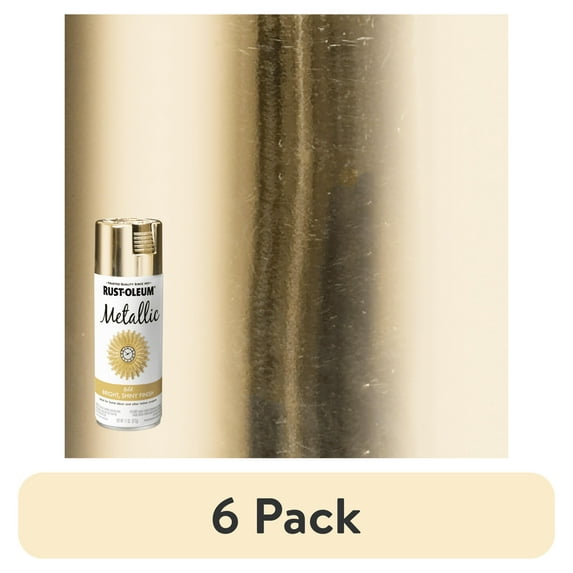 (6 pack) Gold, Rust-Oleum Specialty Metallic Spray Paint- 11 oz
