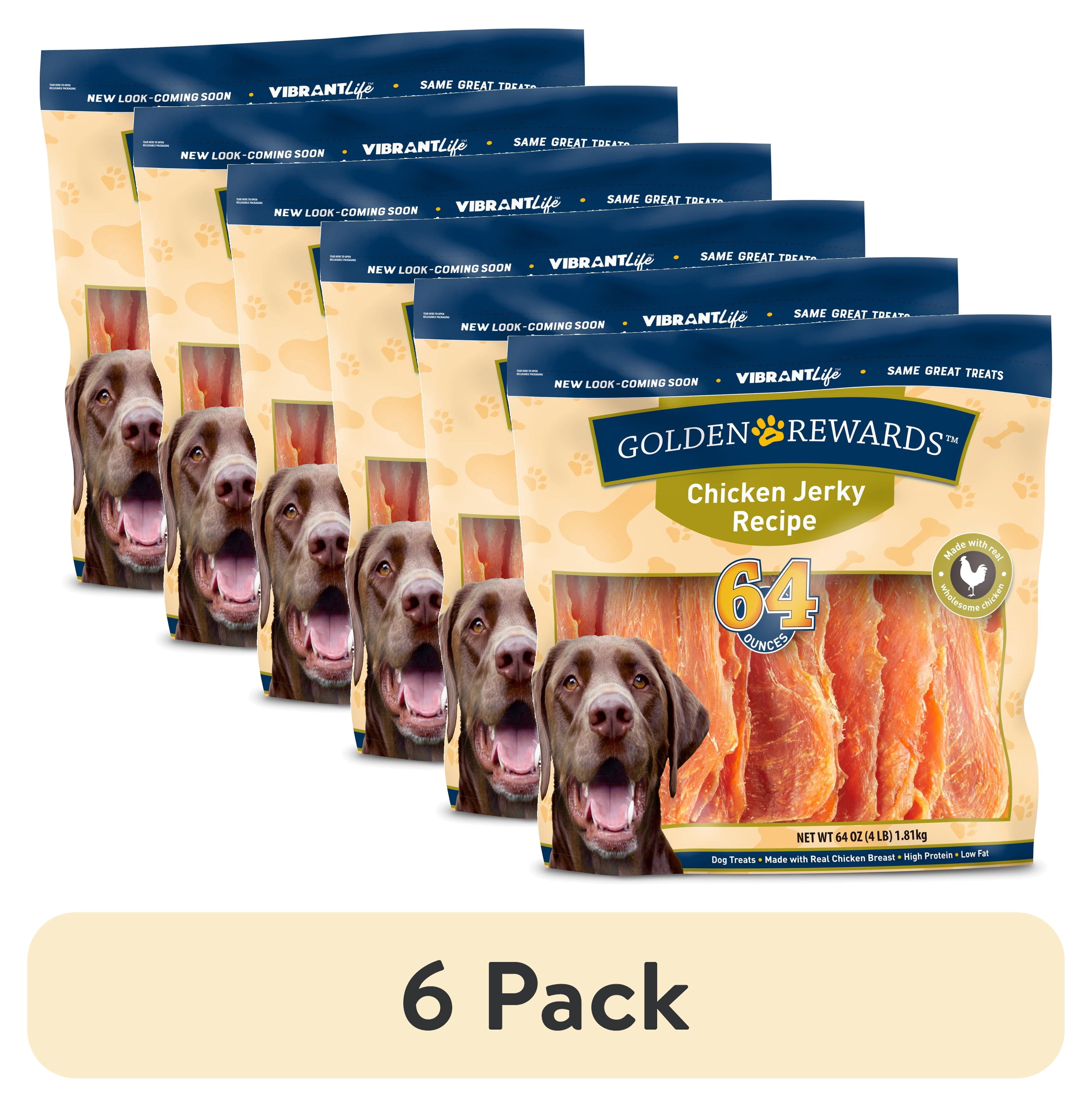 (6 pack) Golden Rewards Chicken Flavor Jerky Treats for Dogs, 64 oz