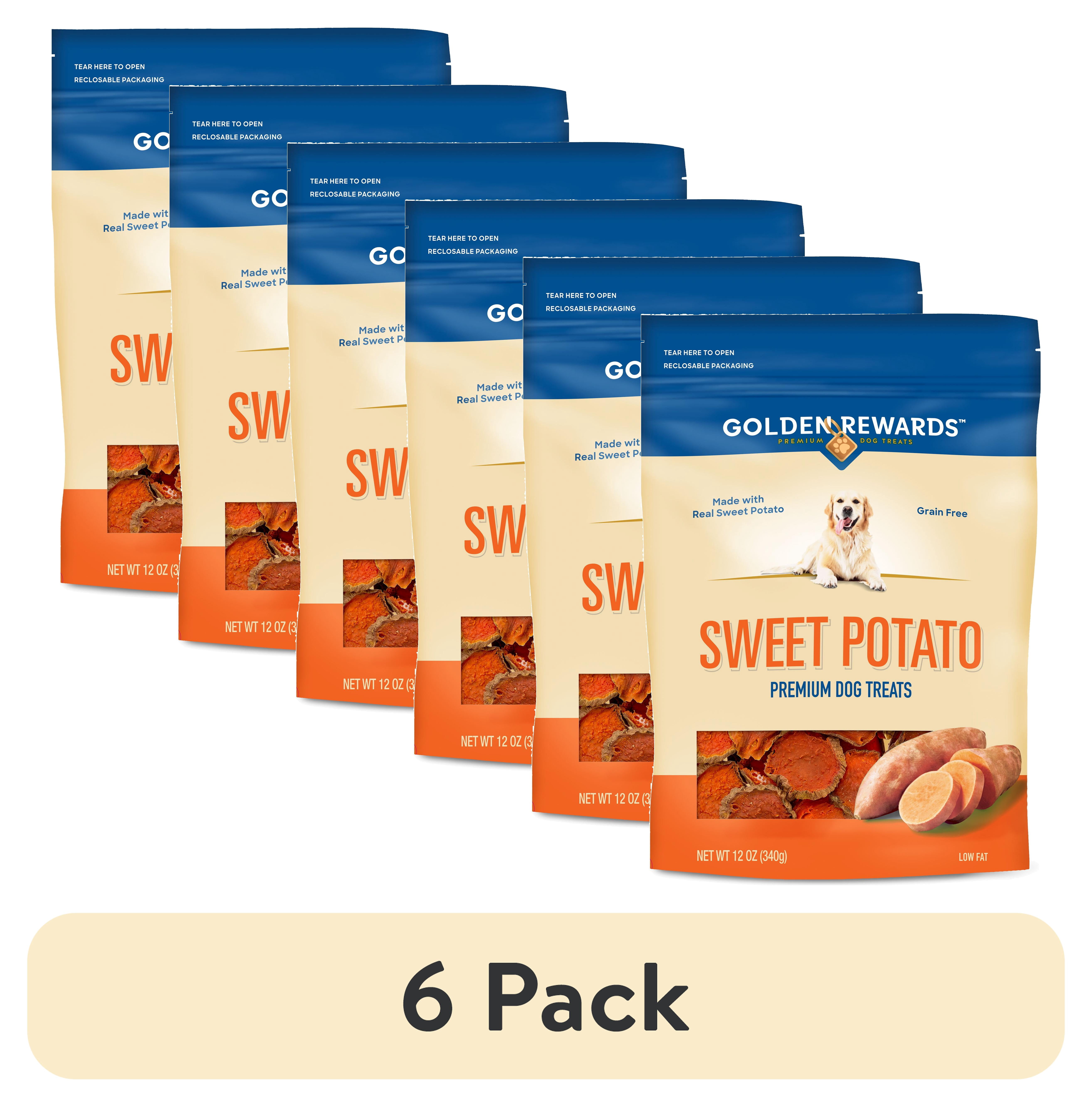 (6 pack) Golden Rewards Sweet Potato Slices for Dogs, 12 oz Bag