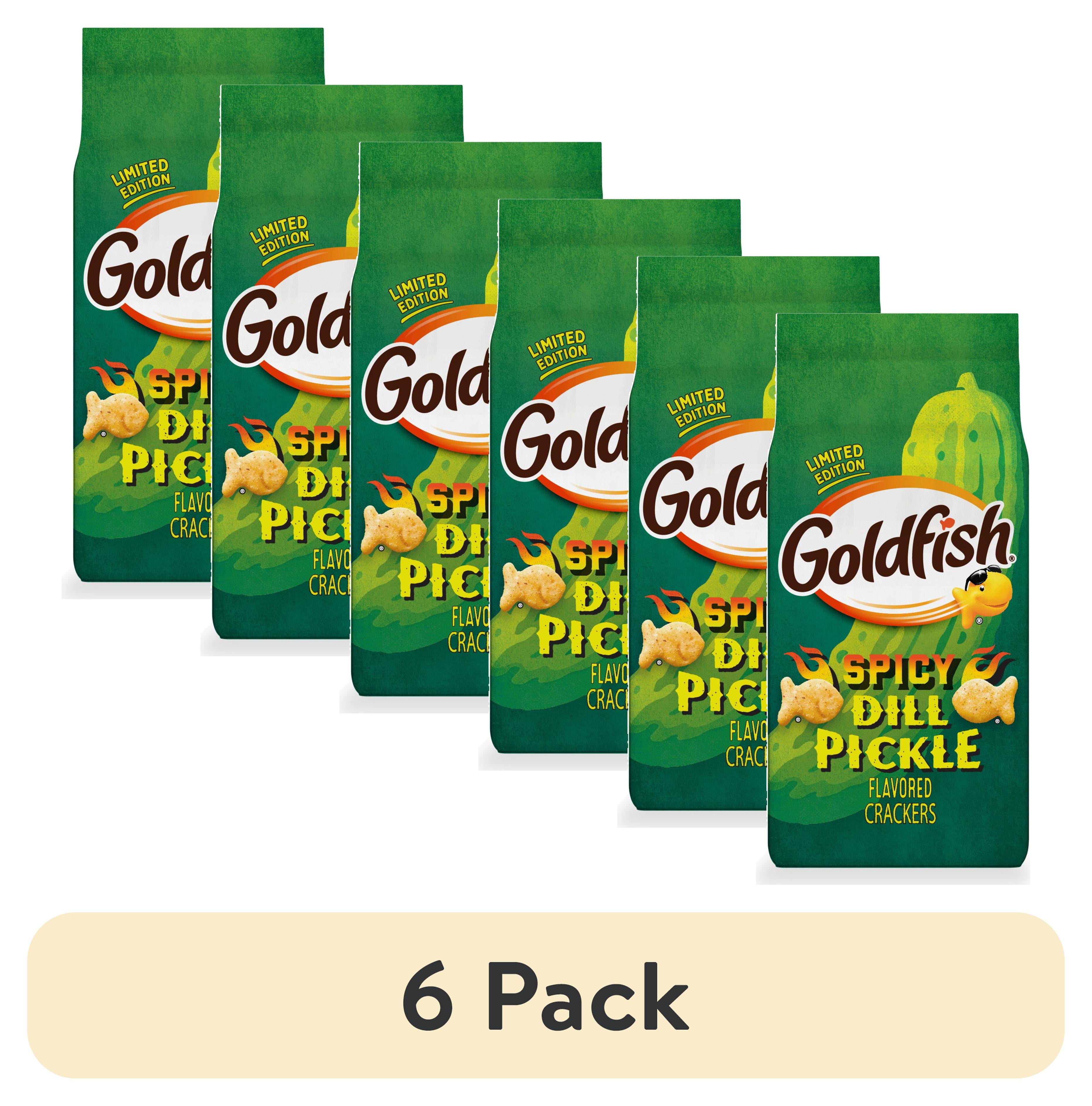 (6 pack) Goldfish Spicy Dill Pickle Flavored Crackers, 6.1 oz Bag