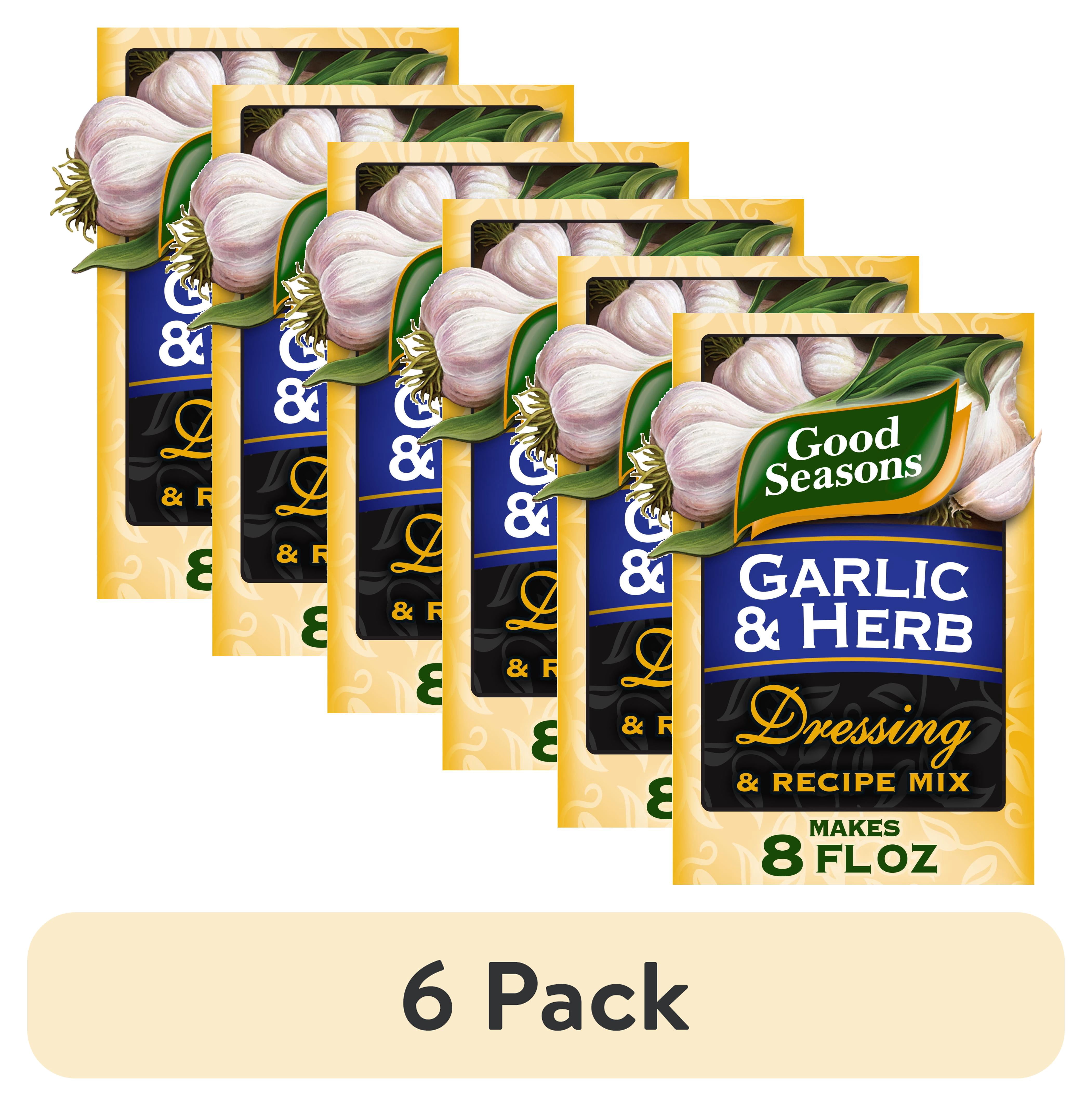 (6 pack) Good Seasons Garlic & Herb Dressing & Recipe Seasoning Mix, 0.75 oz Packet
