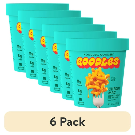 (6 pack) Goodles Mac & Cheese Cheddy Mac Microwaveable Macaroni Cup; Shelf Stable; 2.2oz