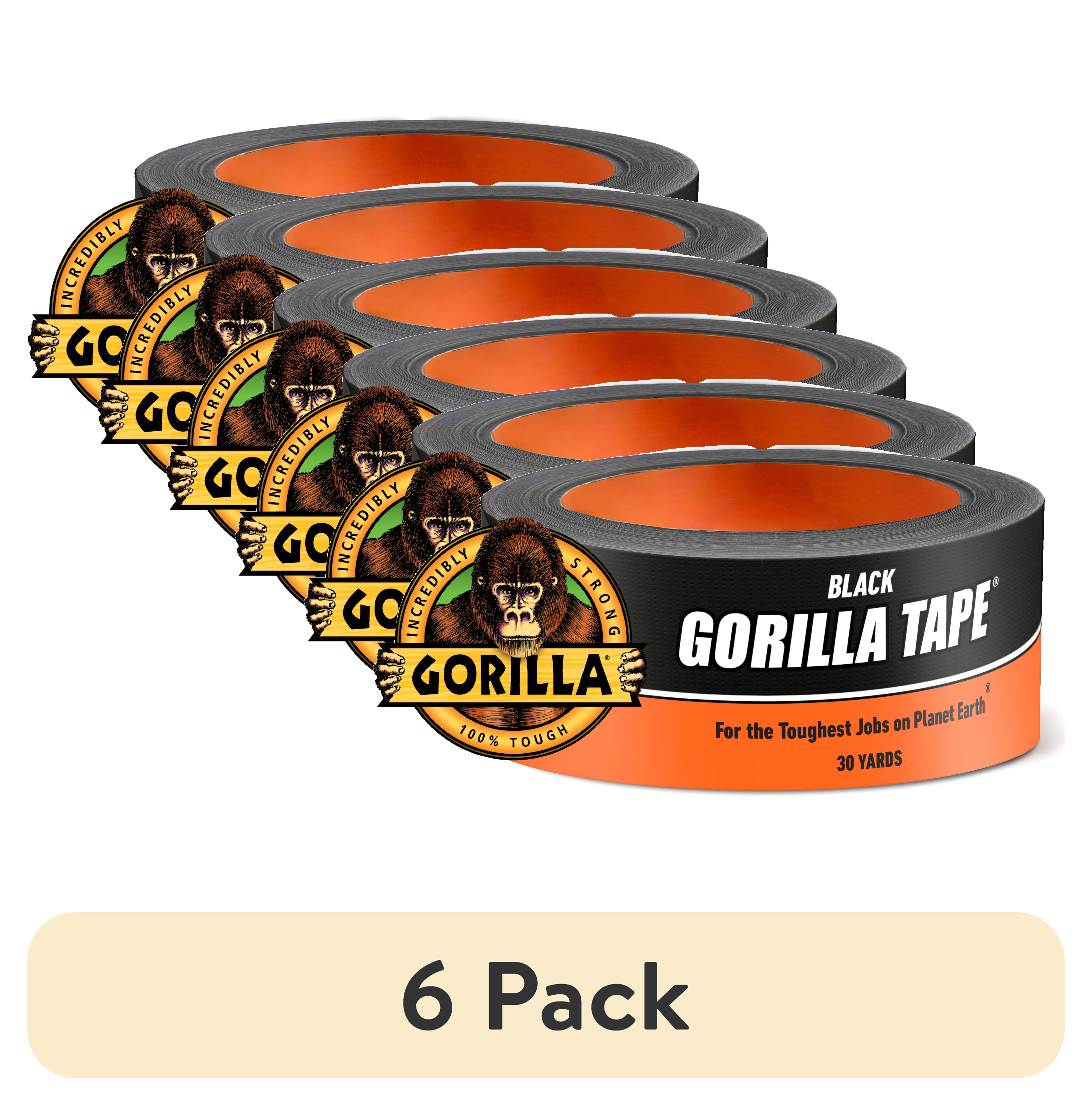 (6 pack) Gorilla 30 Yard Black Tough Duct Tape Single Roll, Pack of 1