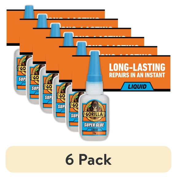 (6 pack) Gorilla Glue Super Glue 15g Bottle Net Content Quantity 1