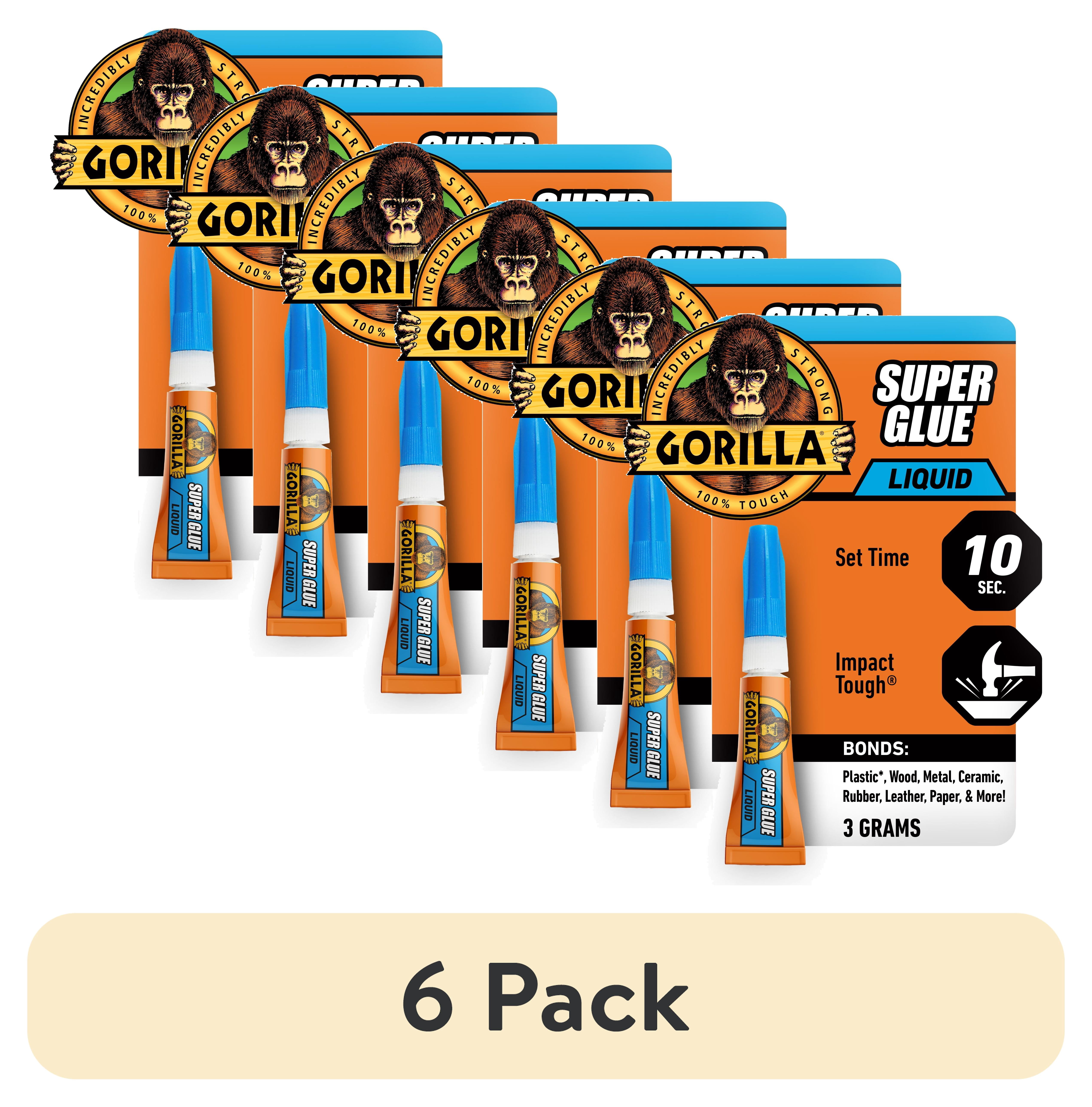 (6 pack) Gorilla Super Glue 3g Tube, Product Net Content Quantity 1