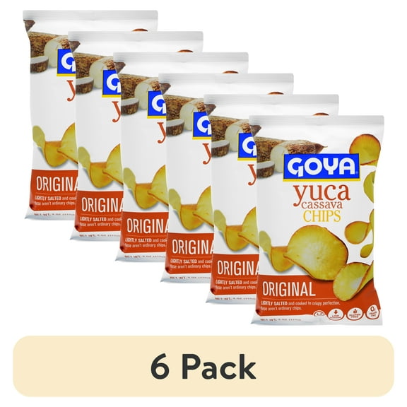 (6 pack) Goya Cassava Chips, Traditional, 4 Oz