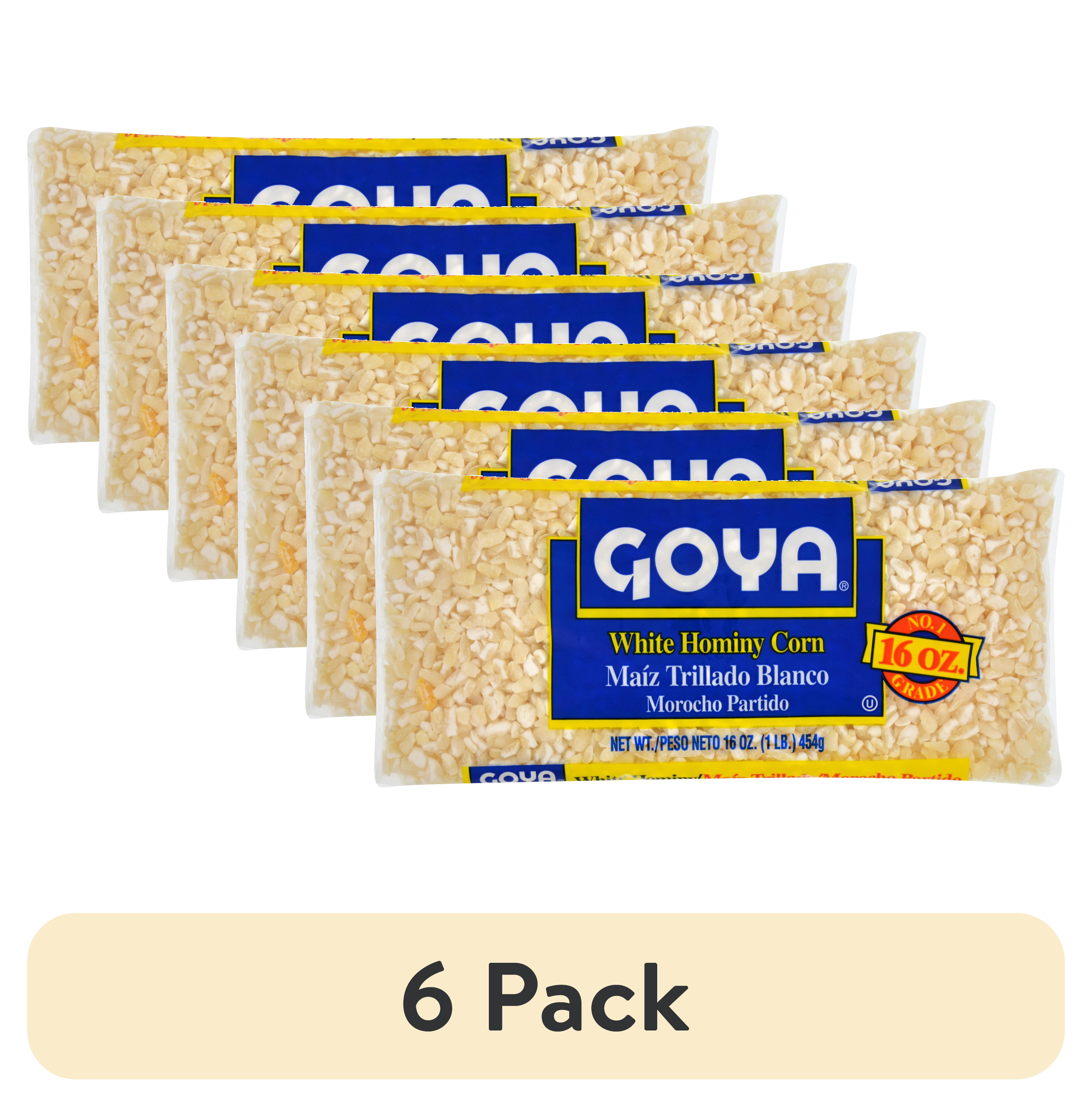 (6 pack) Goya Foods White Hominy Corn, 16 Oz