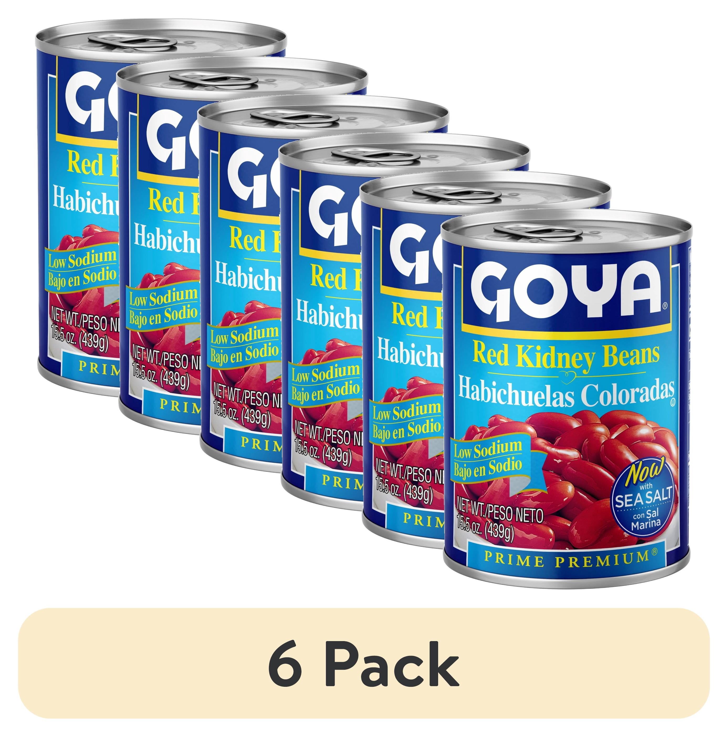 (6 pack) Goya Low Sodium Red Kidney Beans, 15.5 oz