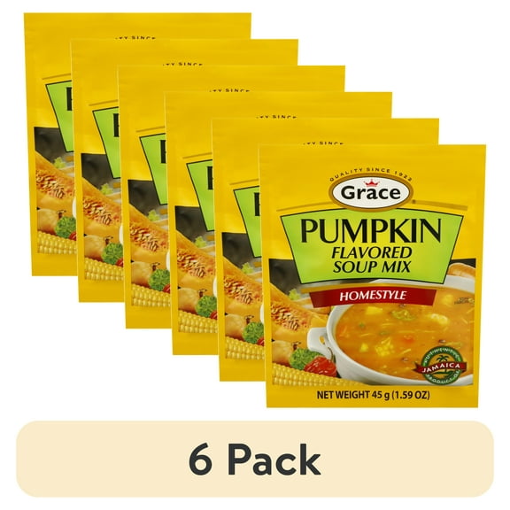 (6 pack) Grace Pumpkin Flavored Instant Soup Mix, 1.76 oz Pouch