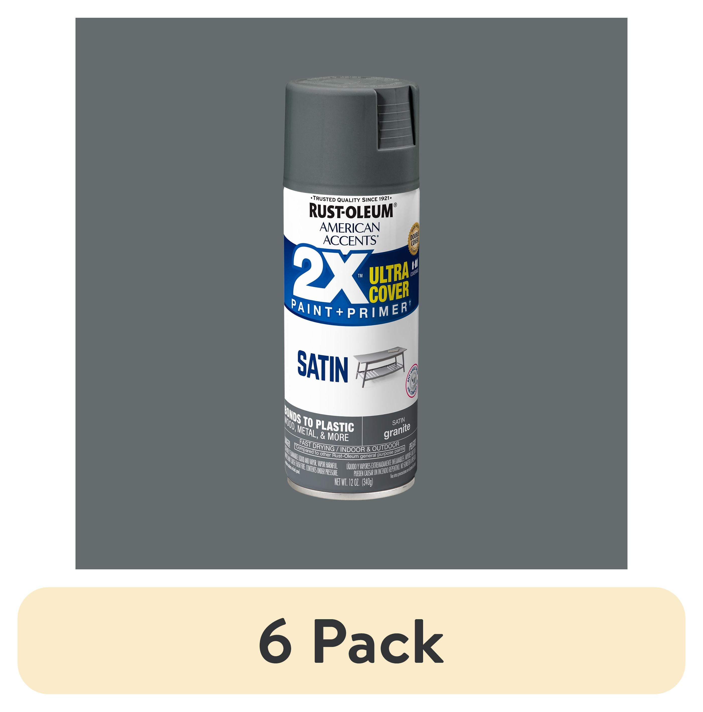 6 pack) Charcoal Gray, Rust-Oleum American Accents 2X Ultra Cover