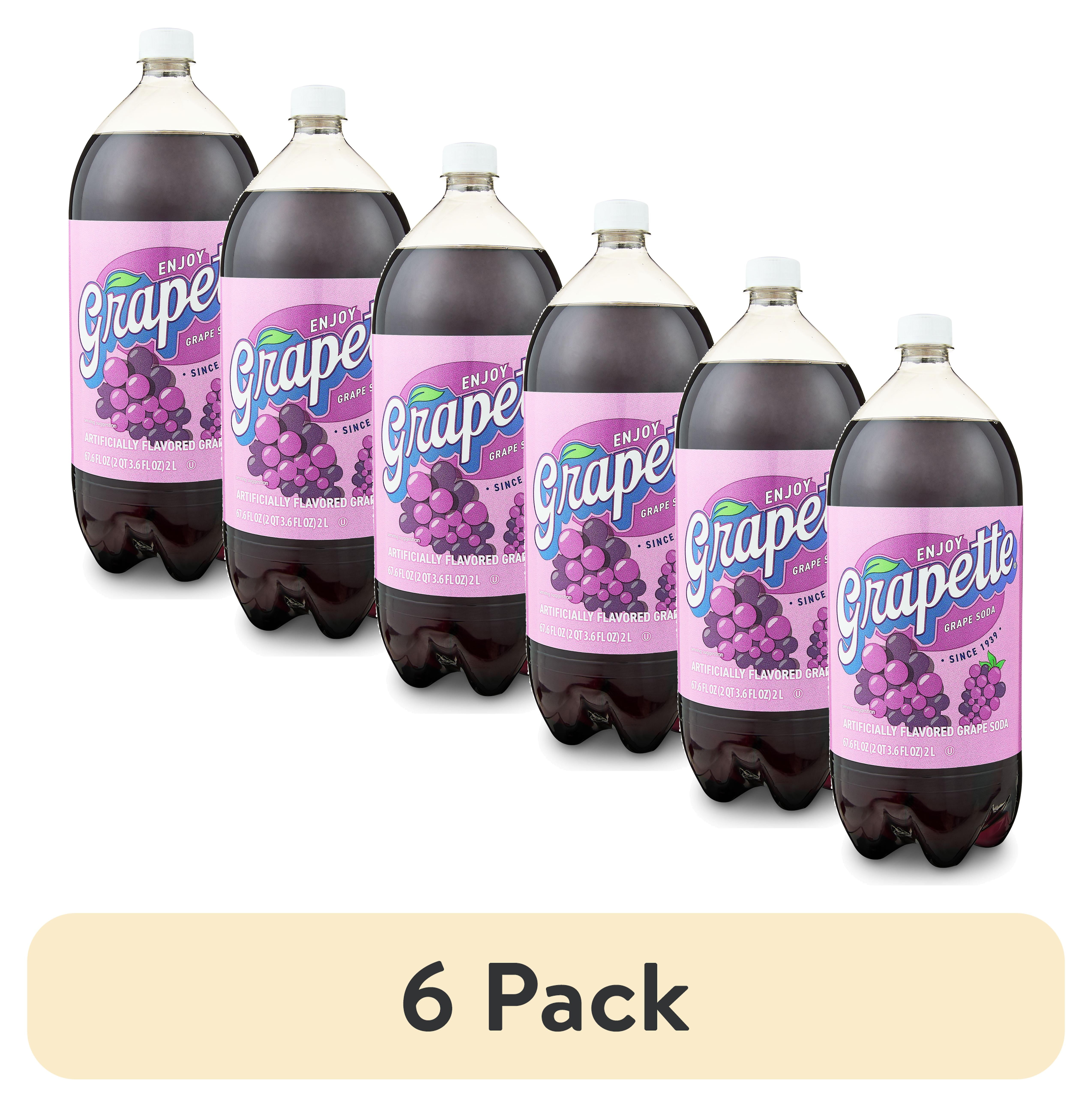 (6 pack) Great Value Grapette Grape Soda, 2 Liter