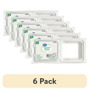 (6 pack) Great Value 1 Compartment Hinged Container, Compostable Bagasse, White, 12ct