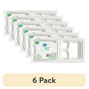 (6 pack) Great Value Eco-Friendly 3 Compartment Compostable Hinged Container, White, 12 Count
