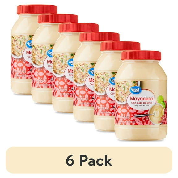 (6 pack) Great Value 30 fl oz Mayonesa Con Jugo De Lima-Mayonnaise with Lime