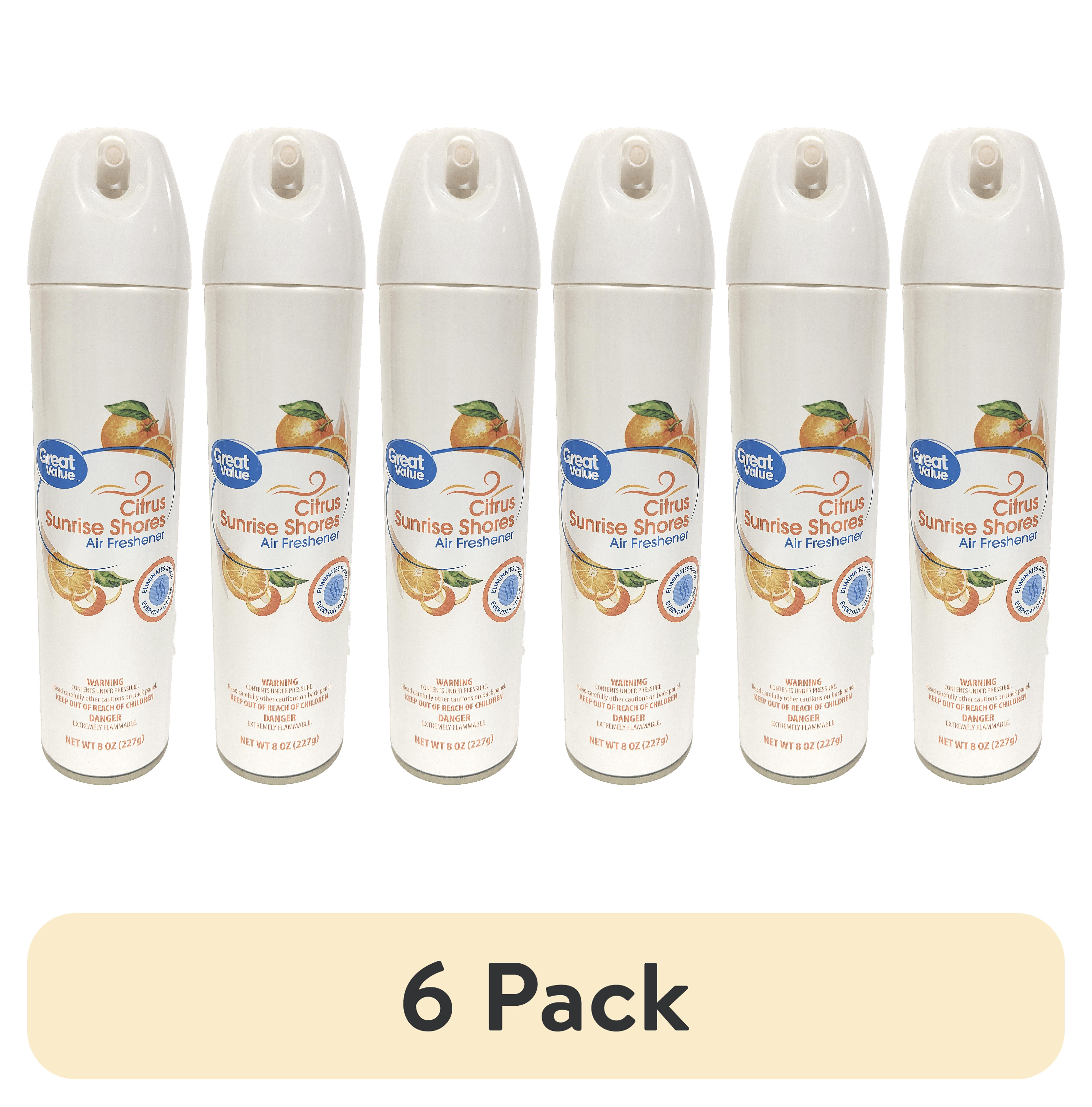 (6 pack) Great Value Citrus Sunrise Shores Aerosol Air Freshener, 8 oz