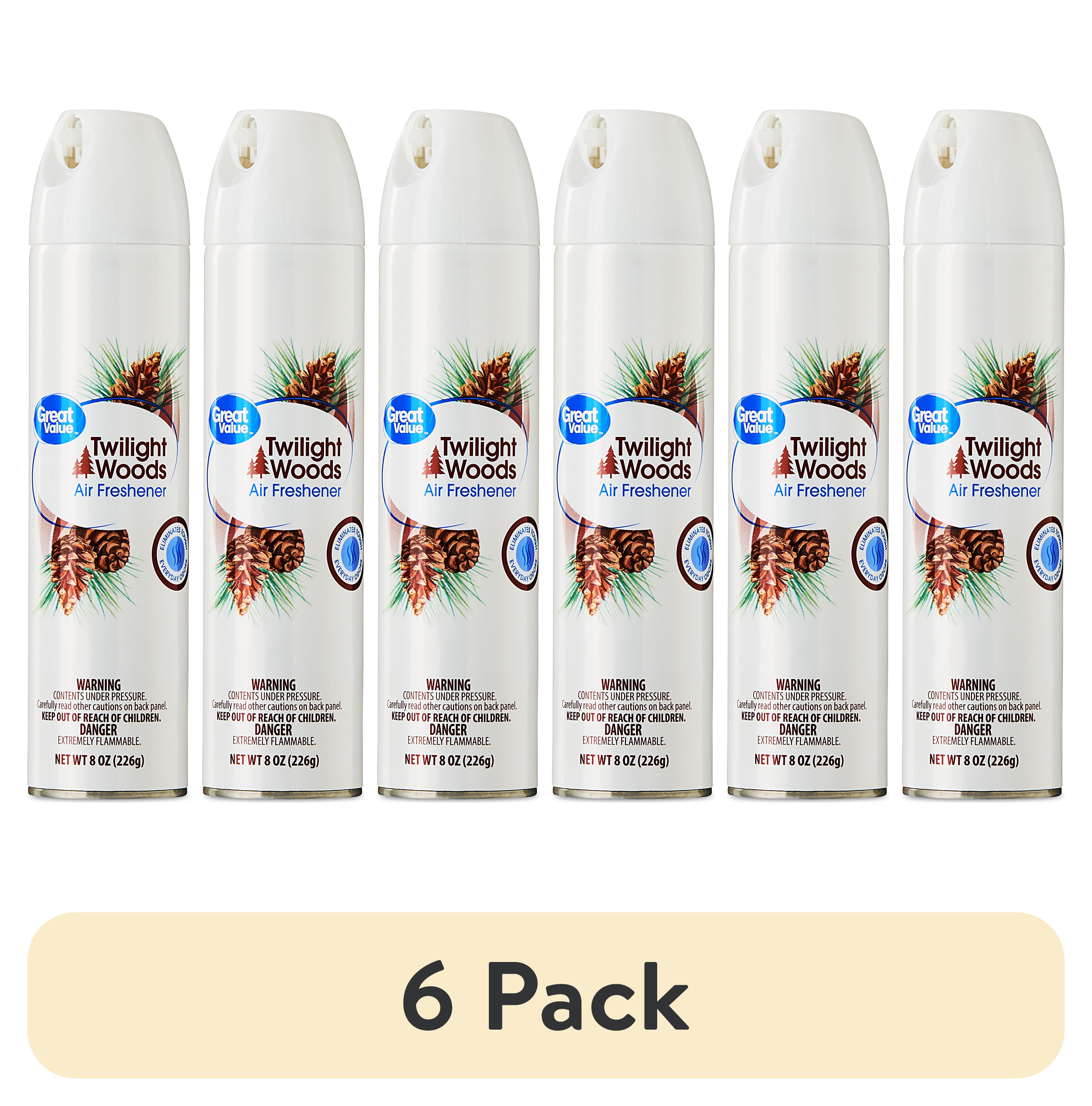 (6 pack) Great Value Aerosol Air Freshener, Twilight Woods, 8 oz