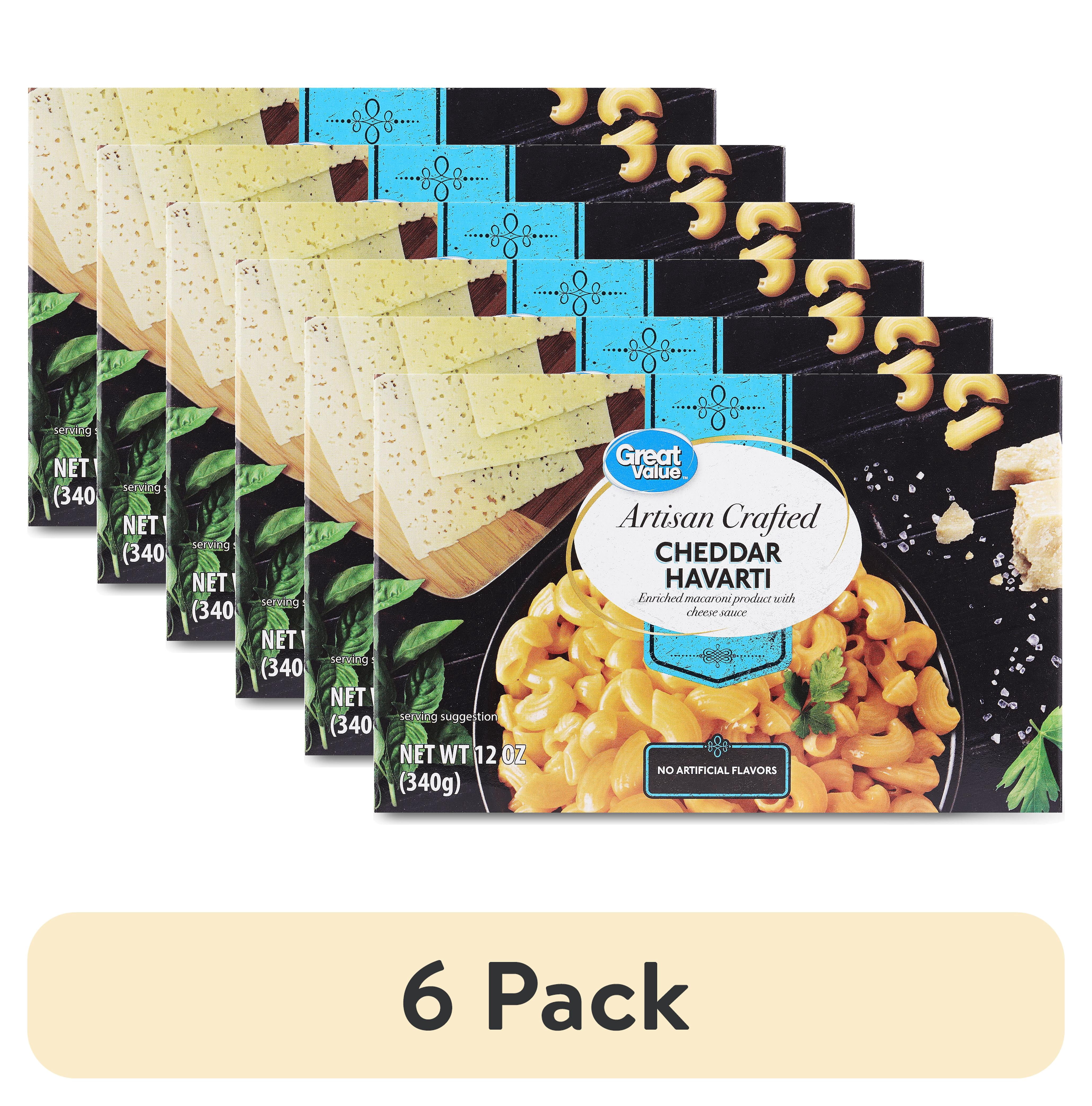 (6 pack) Great Value Artisan Crafted Havarti Cheddar Macaroni & Cheese, 12 oz (Shelf Stable)