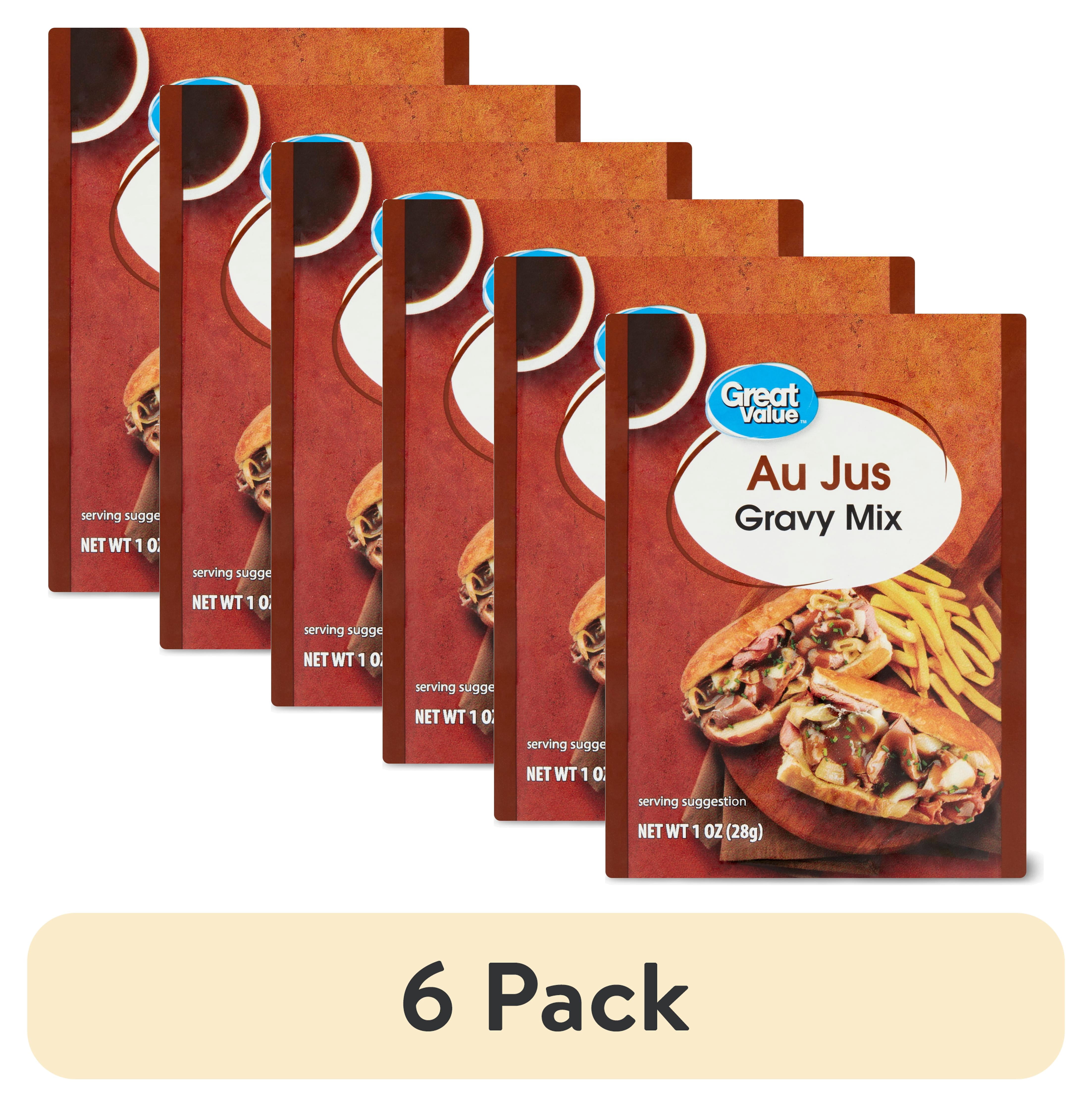 (6 pack) Great Value Au Jus Gravy Mix Envelope, 1 oz, No Allergens, Pouch