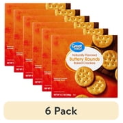 (6 pack) Great Value Baked Buttery Round Crackers, 13.7 oz