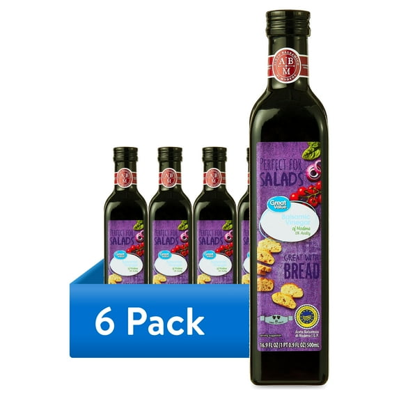 (6 pack) Great Value Balsamic Vinegar of Modena, 16.9 fl oz