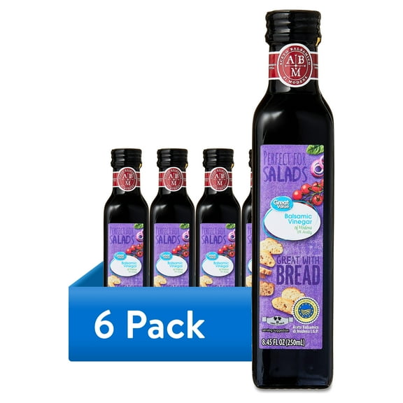 (6 pack) Great Value Balsamic Vinegar of Modena, 8.45 fl oz