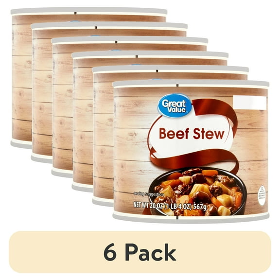(6 pack) Great Value Beef Stew, 20 oz