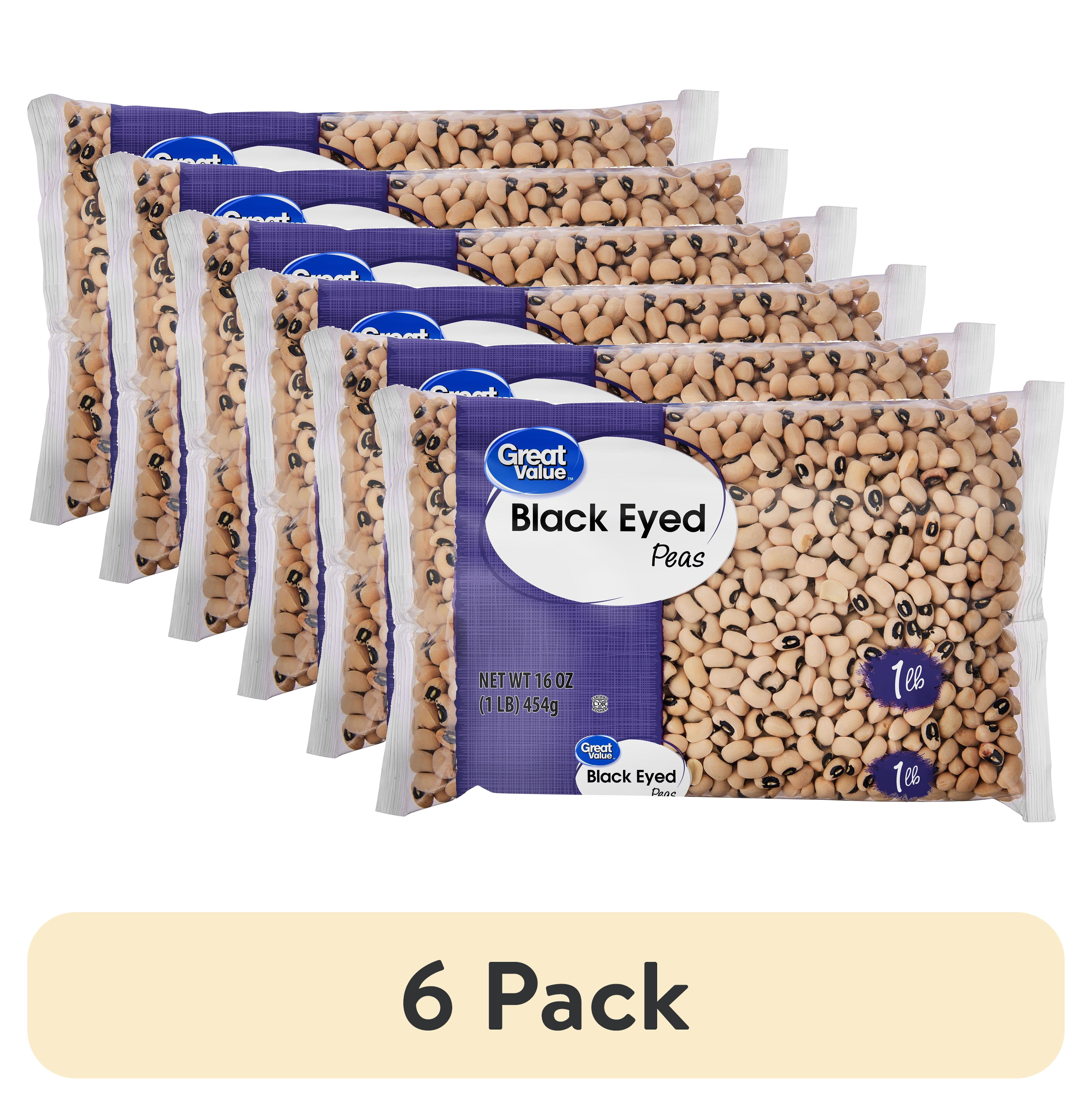 (6 pack) Great Value Black Eyed Peas, 1 lb
