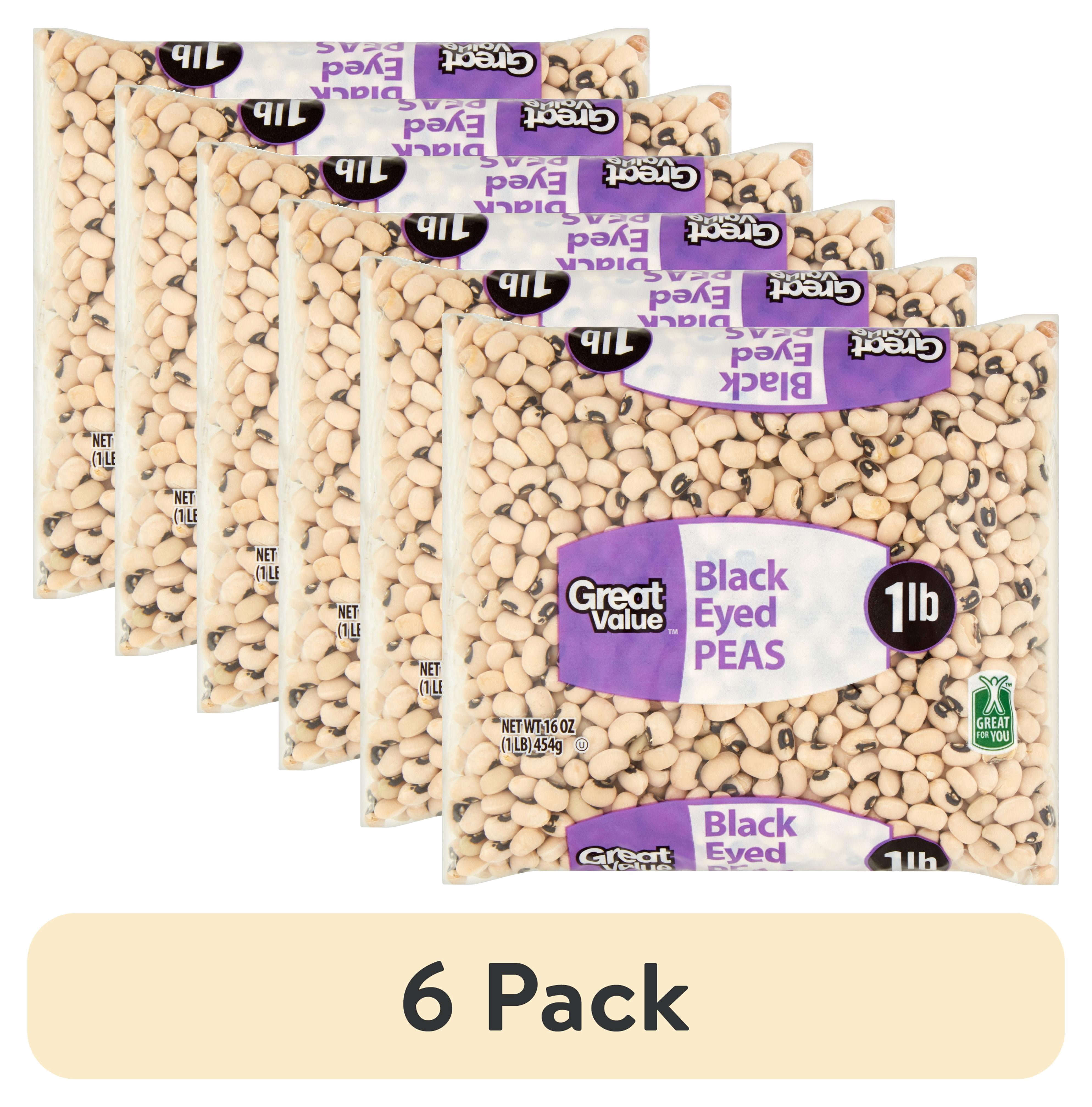 (6 pack) Great Value Black Eyed Peas, 16 oz