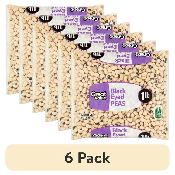 (6 pack) Great Value Black Eyed Peas, 16 oz