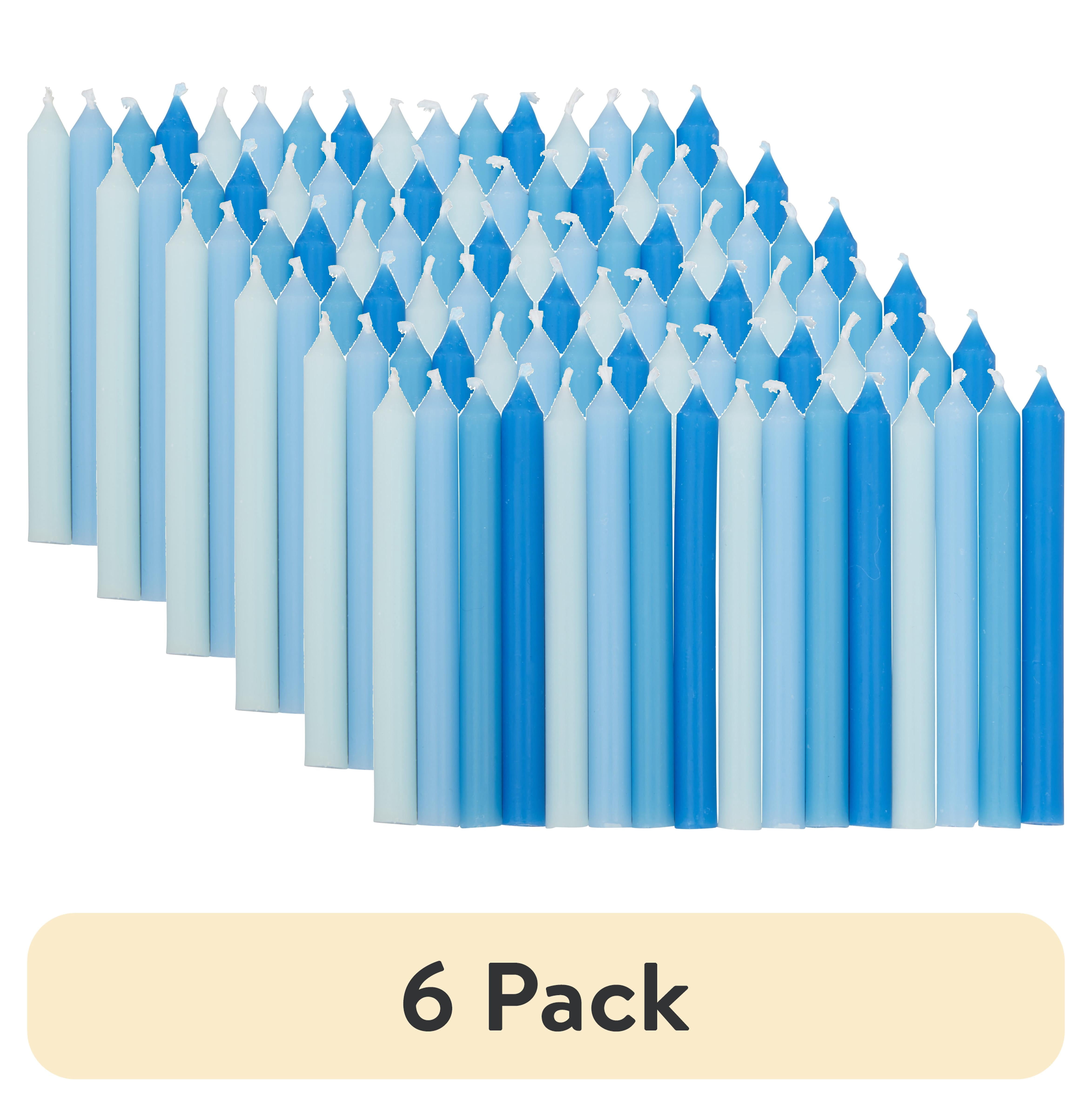 (6 pack) Great Value Blue Ombre Birthday Candles, 16-Count