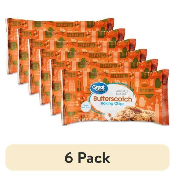 (6 pack) Great Value Butterscotch Baking Chips, 11 oz