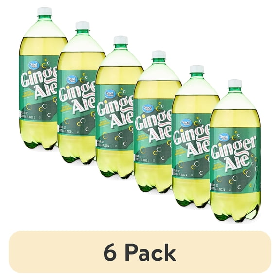 (6 pack) Great Value Caffeine-Free Ginger Ale, 2 Liter Bottle