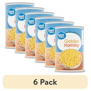(6 pack) Great Value Canned Golden Hominy, 15.5 oz
