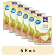 (6 pack) Great Value Canned Sliced Pears, 15.25 oz