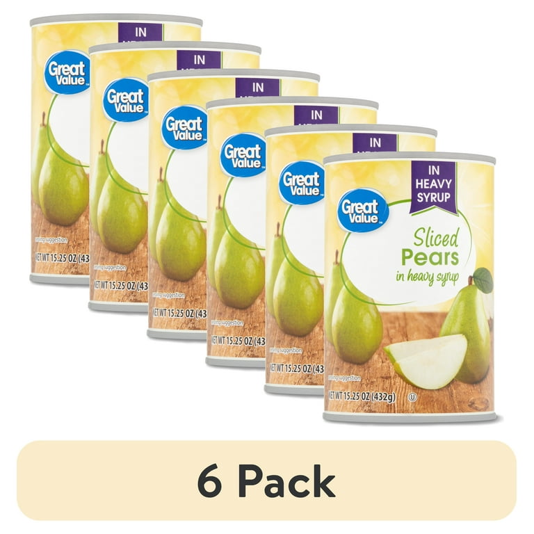 6 pack) Great Value Canned Sliced Pears, 15.25 oz - Walmart.com