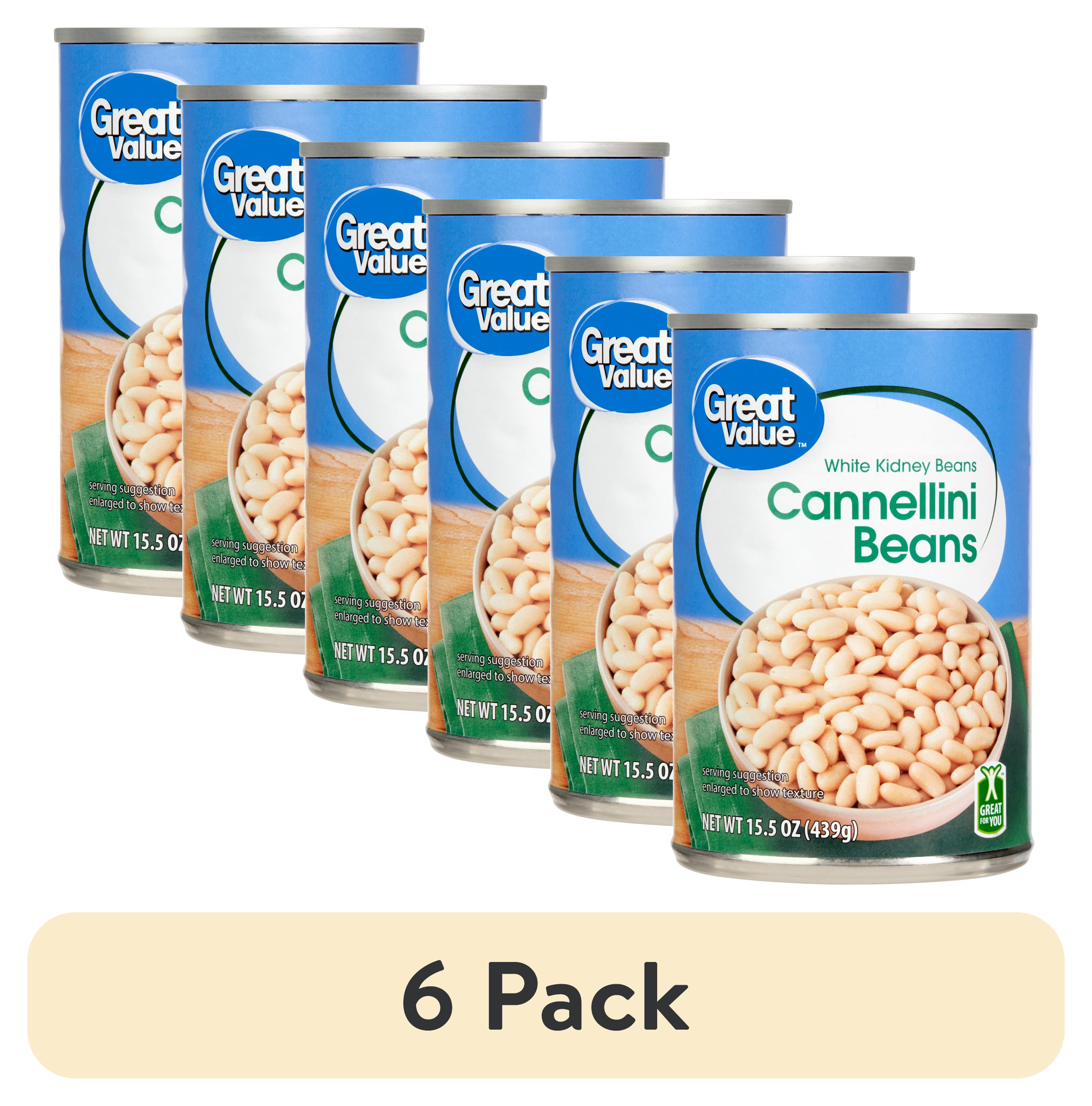 (6 pack) Great Value Cannellini Beans, 15.5 oz
