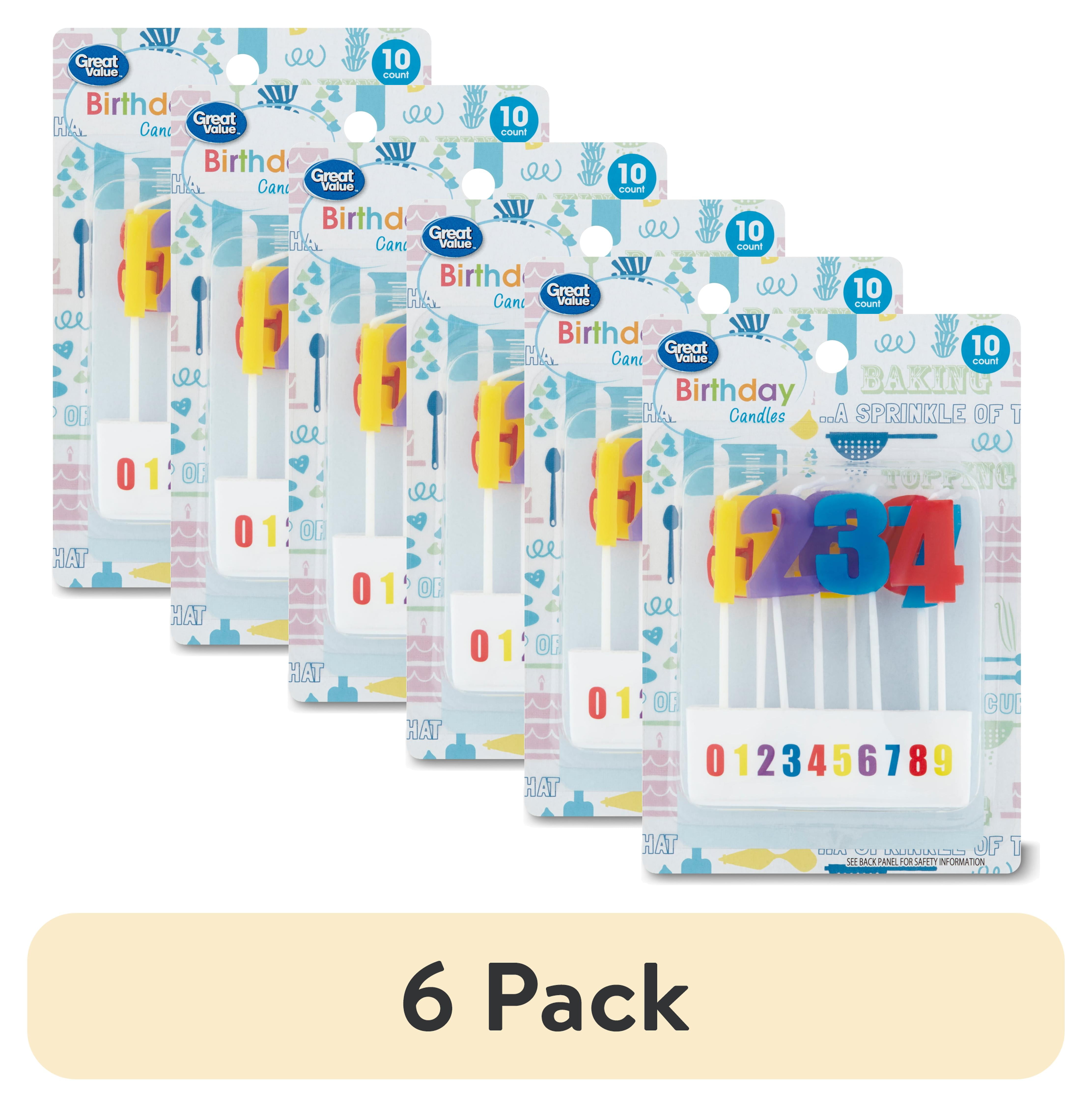 (6 pack) Great Value Celebration Number Birthday Candles, Multicolor, 5 ...