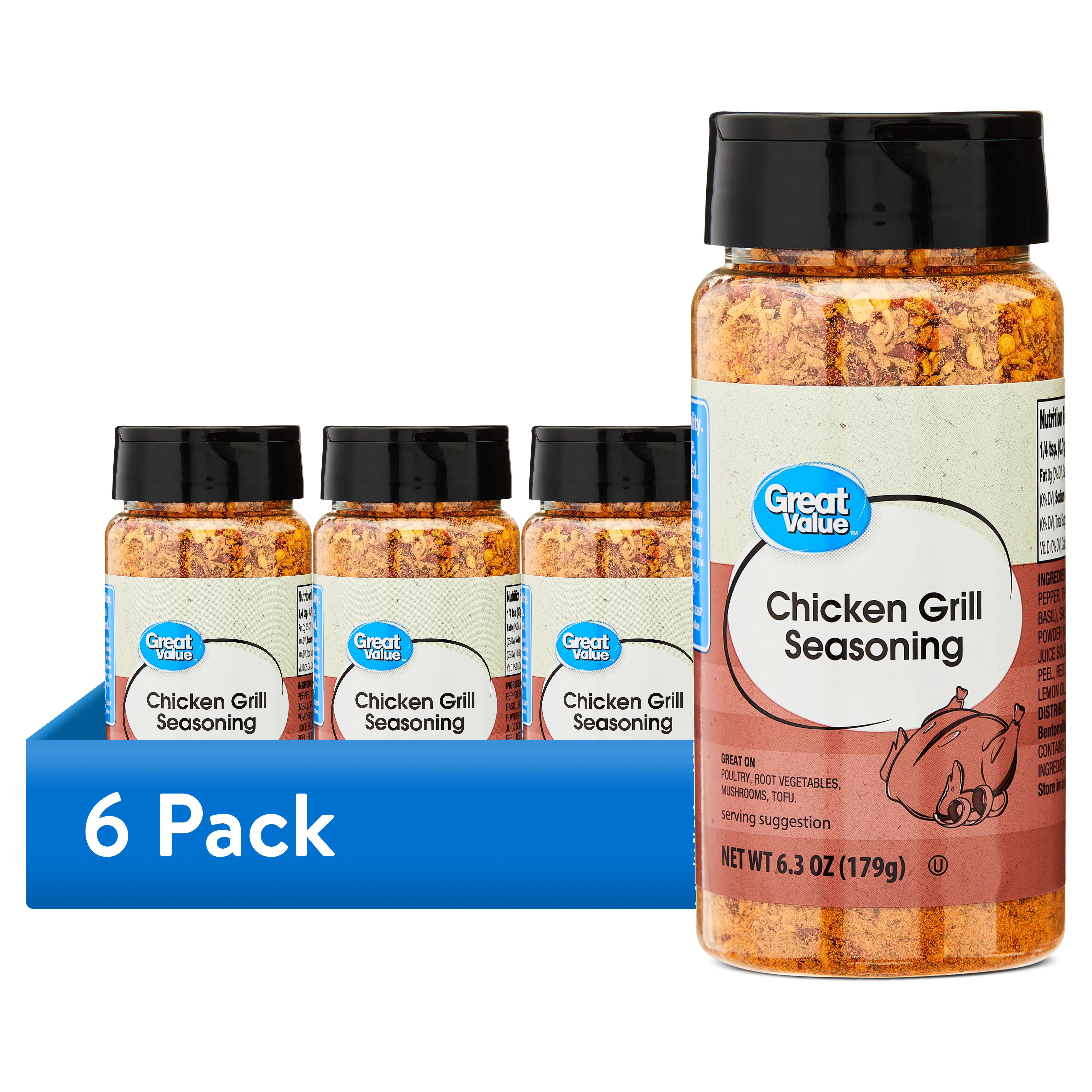(6 pack) Great Value Chicken Grill Seasoning, 6.3 oz