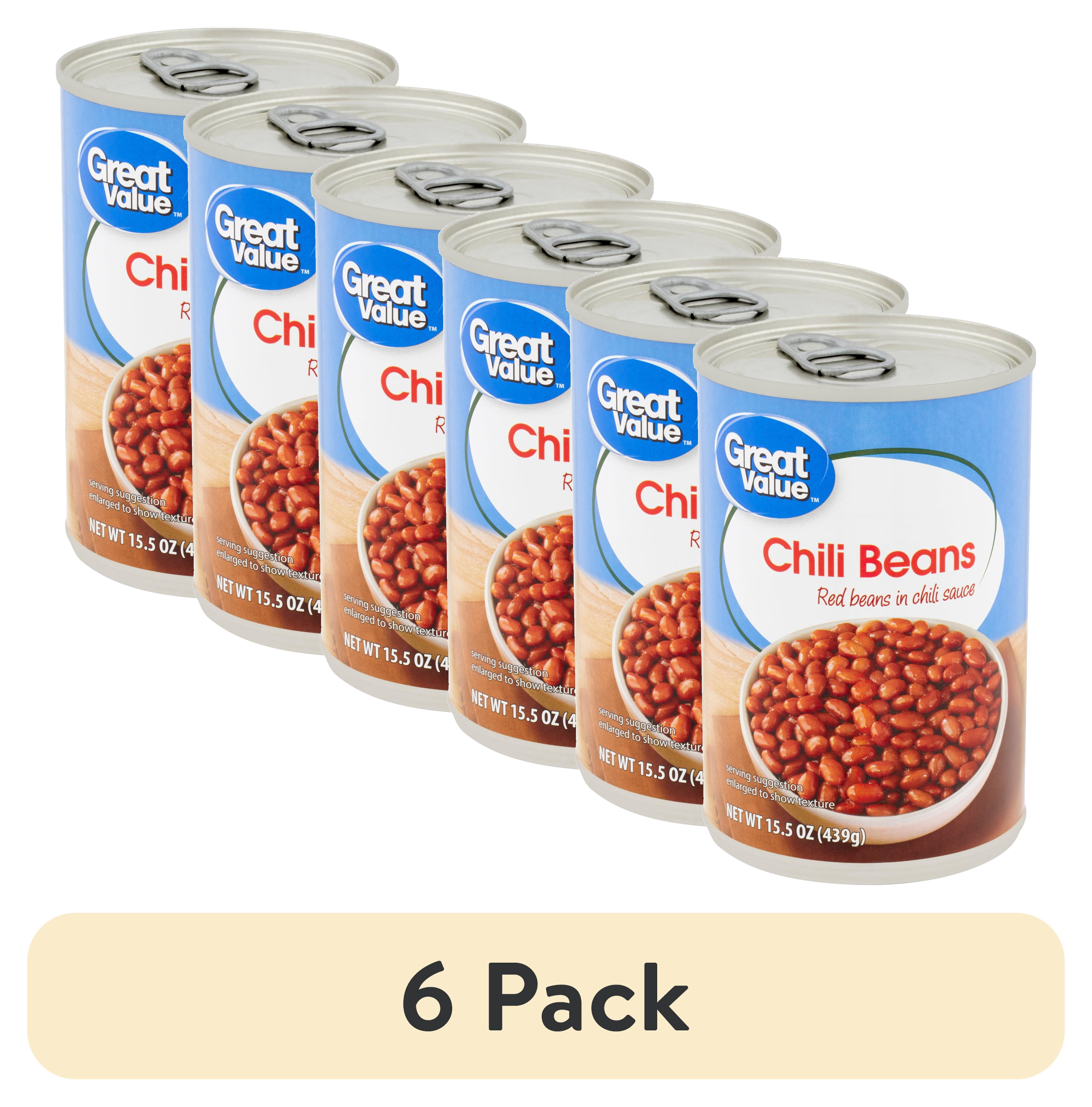 (6 pack) Great Value Chili Beans, 15.5 oz