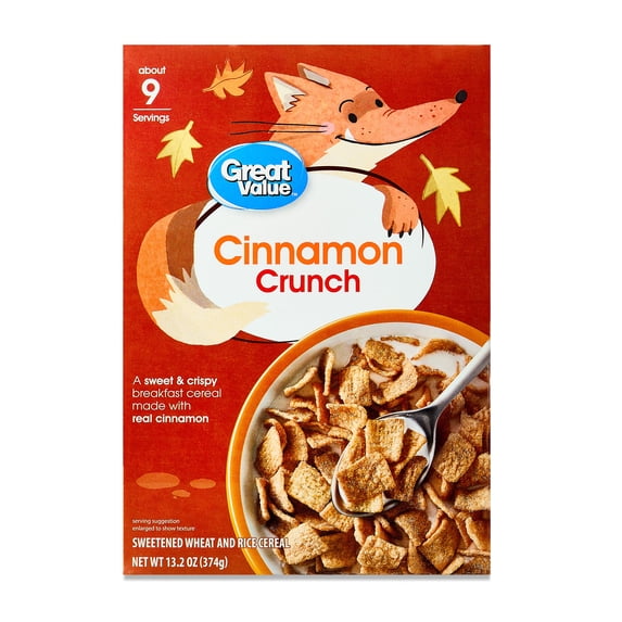 (6 pack) Great Value Cinnamon Crunch Breakfast Cereal, 13.2 oz