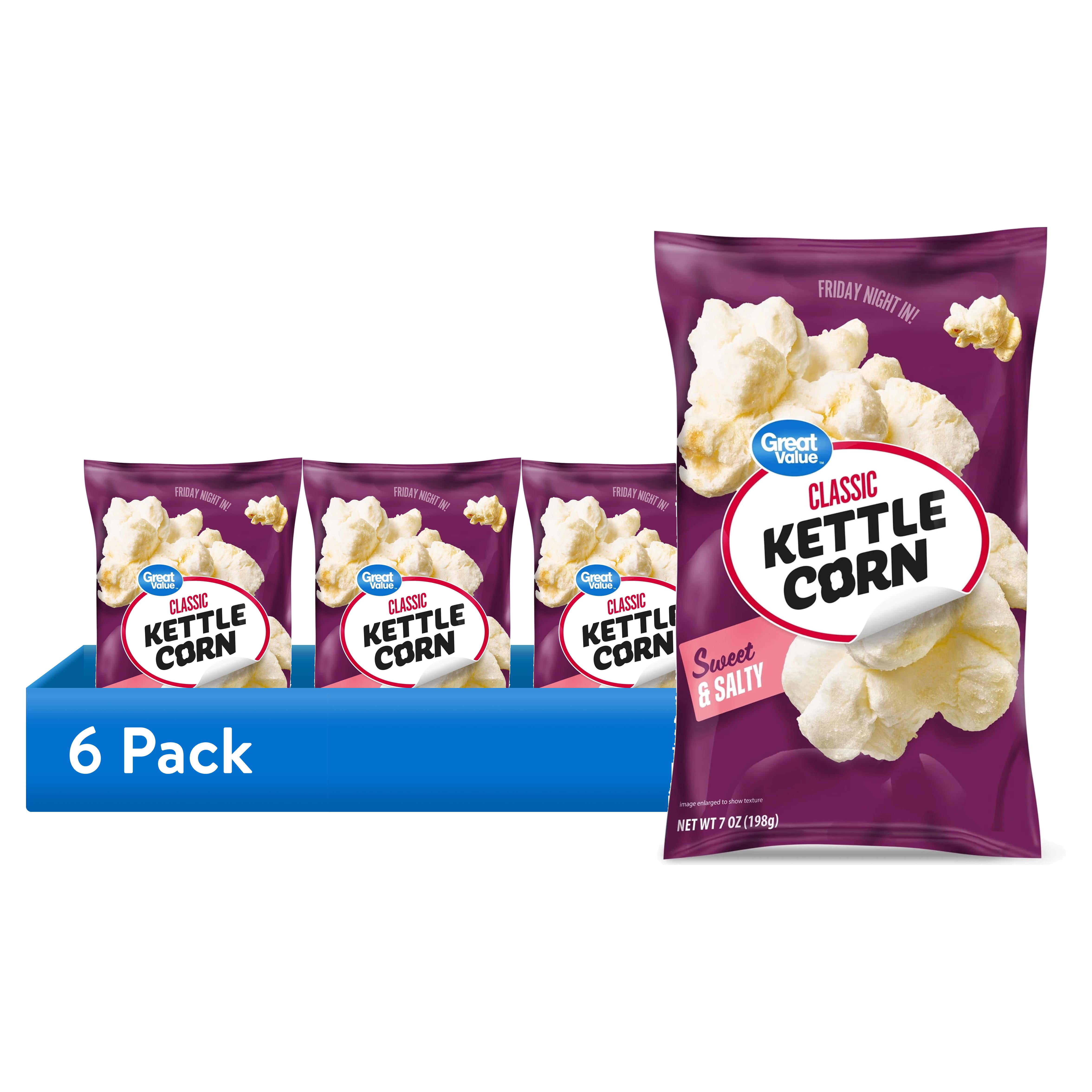 (6 pack) Great Value Classic Sweet and Salty Kettle Corn, 7 oz