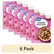 (6 pack) Great Value Crunchy Raisin Bran Breakfast Cereal, 18.2 oz