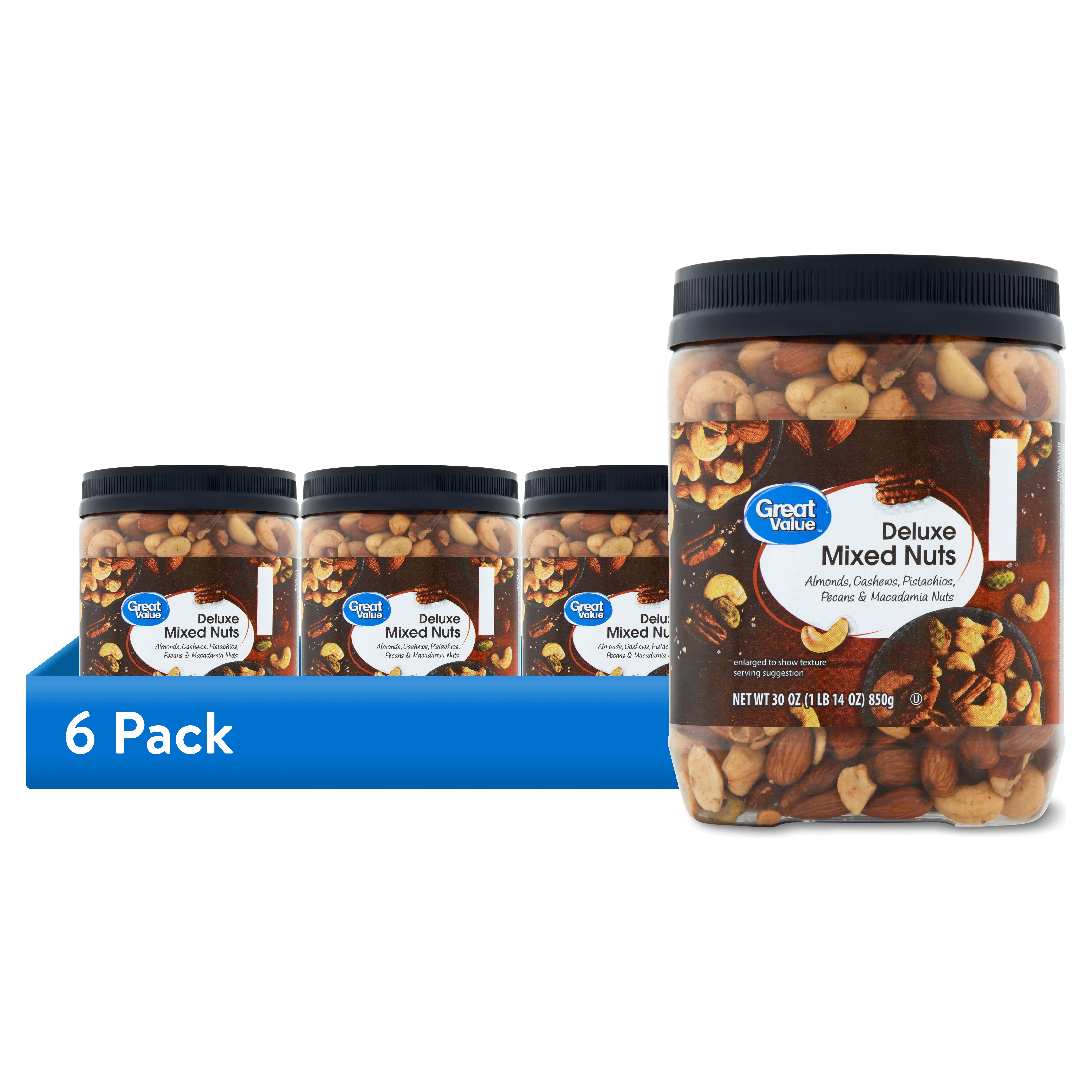 6 pack) Great Value Deluxe Mixed Nuts, 30 oz - Walmart.com