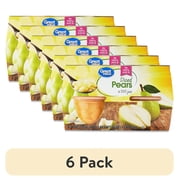 (6 pack) Great Value Diced Pears Fruit Cups in Juice, 4 oz, 4 Count