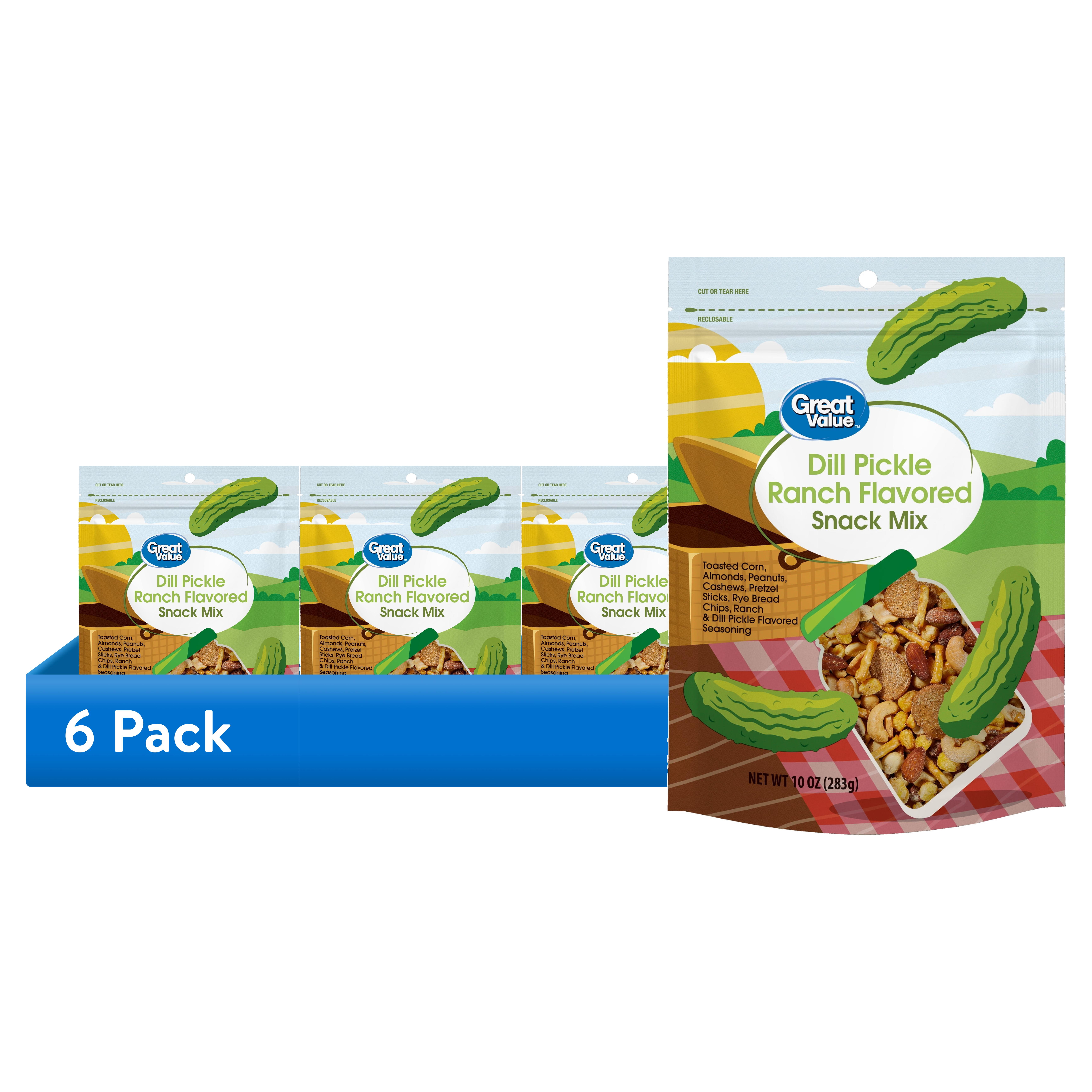 (6 pack) Great Value Dill Pickle Ranch Snack Mix, 10 oz