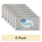 6 pack Great Value White Disposable Paper Napkins, 12 in x 12 in, 500 Count