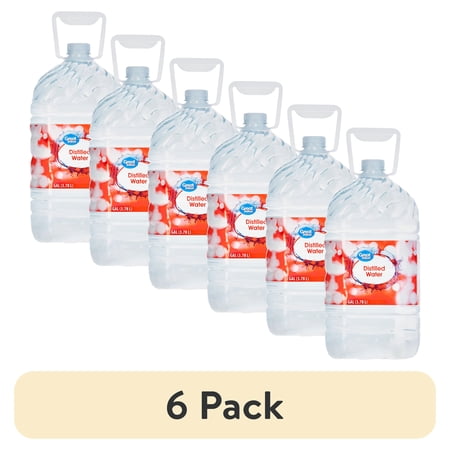 (6 pack) Great Value Distilled Water, 1 Gallon