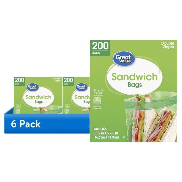 Great Value Sandwich Bags (6) - Walmart Business Supplies