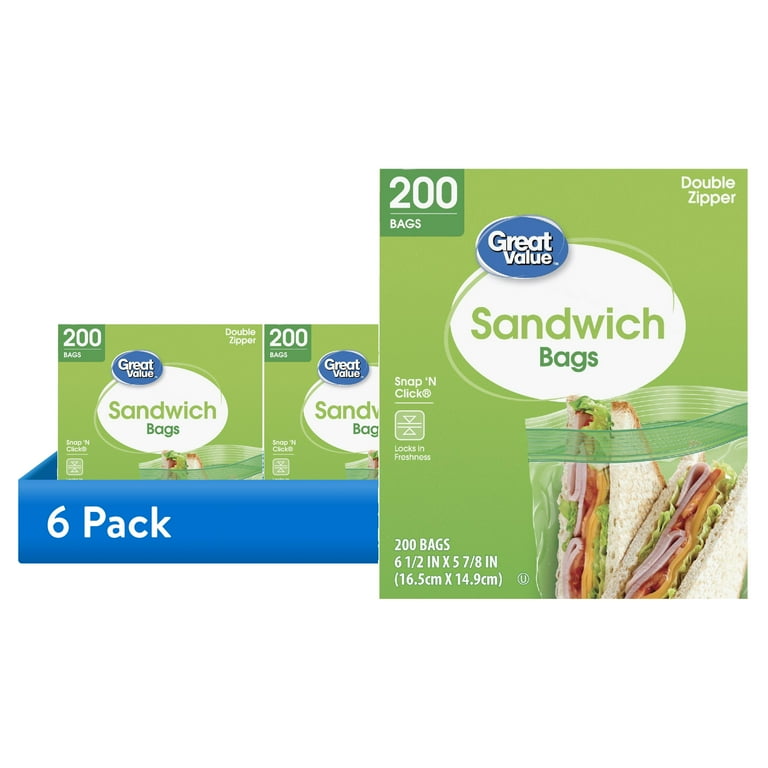 sandwich gap COLLECTIONS まとめ　まとめ2 6 pack) Great Value Sandwich Bags, Double Zipper with Snap'n Click