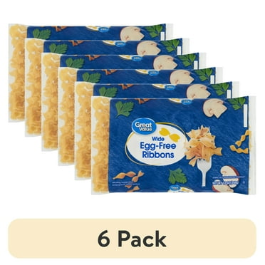 (6 pack) Great Value Egg-Free Wide Pasta Ribbons, 12 oz